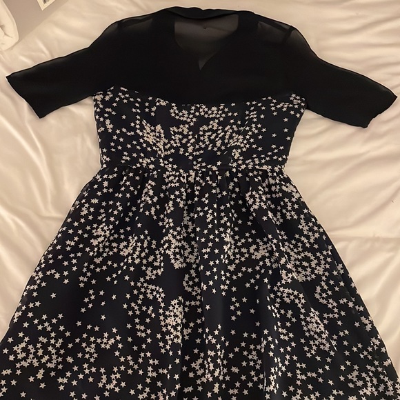 Vintage Princess by Vera Wang Navy and White Star Button Up Collared Dress - Picture 5 of 7